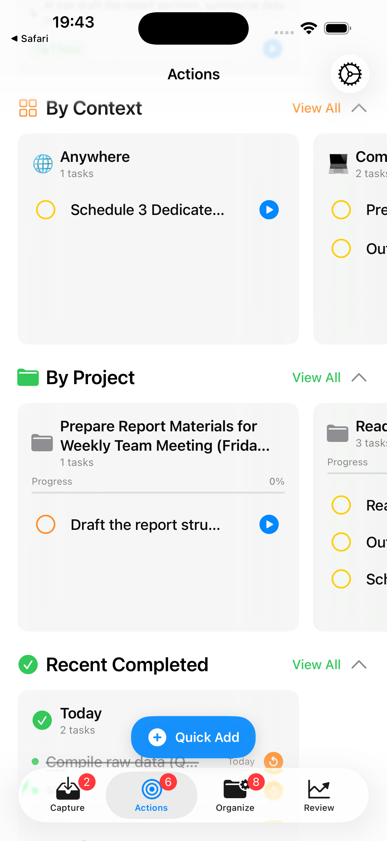 Filter by Context and Project